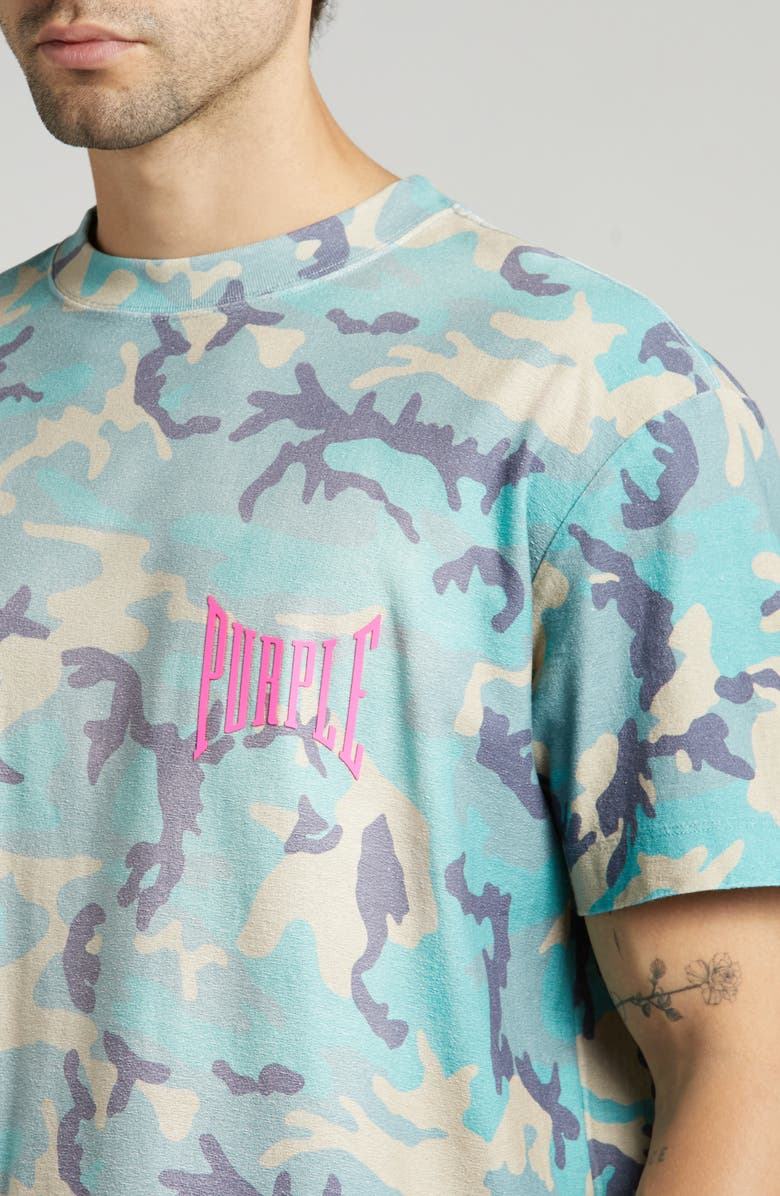 PURPLE BRAND Camo Logo Graphic T-Shirt, Alternate, color, Blue Multi