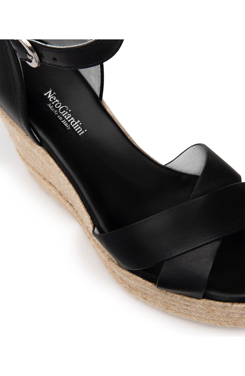 NeroGiardini Ankle Strap Espadrille Wedge Sandal, Alternate, color,