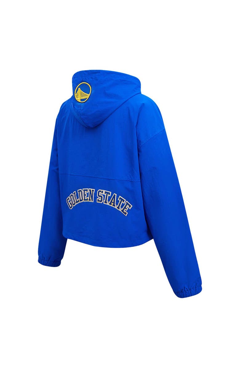 PRO STANDARD Women's Pro Standard Royal Golden State Warriors Classic Wind Woven Cropped Half-Zip Jacket, Alternate, color, 