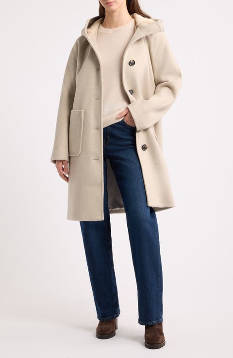 Faux Fur Hood Car Coat