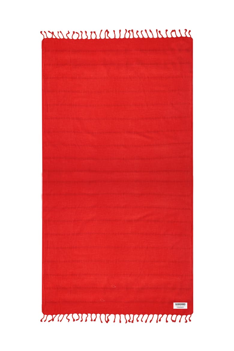 Sand Free Beach Towel - Stonewashed, Alternate, color, Positano Red