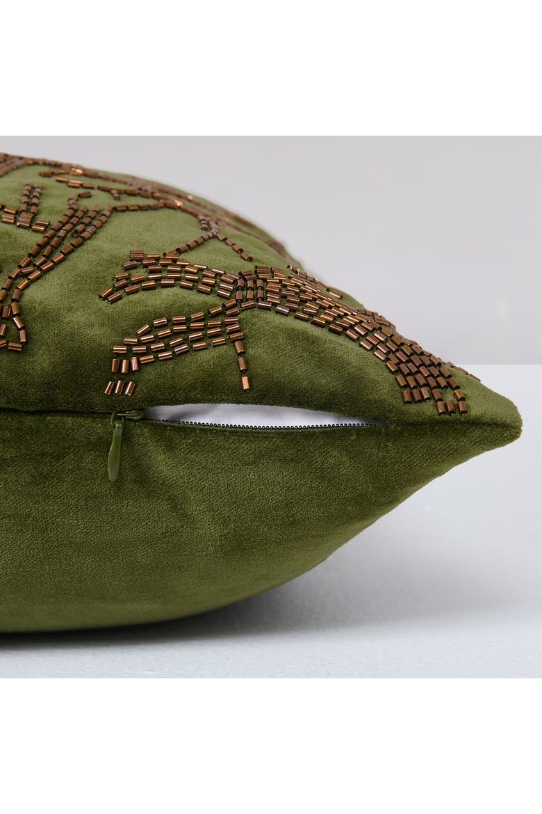 Morel Velvet Pillow Cover, Alternate, color, Green