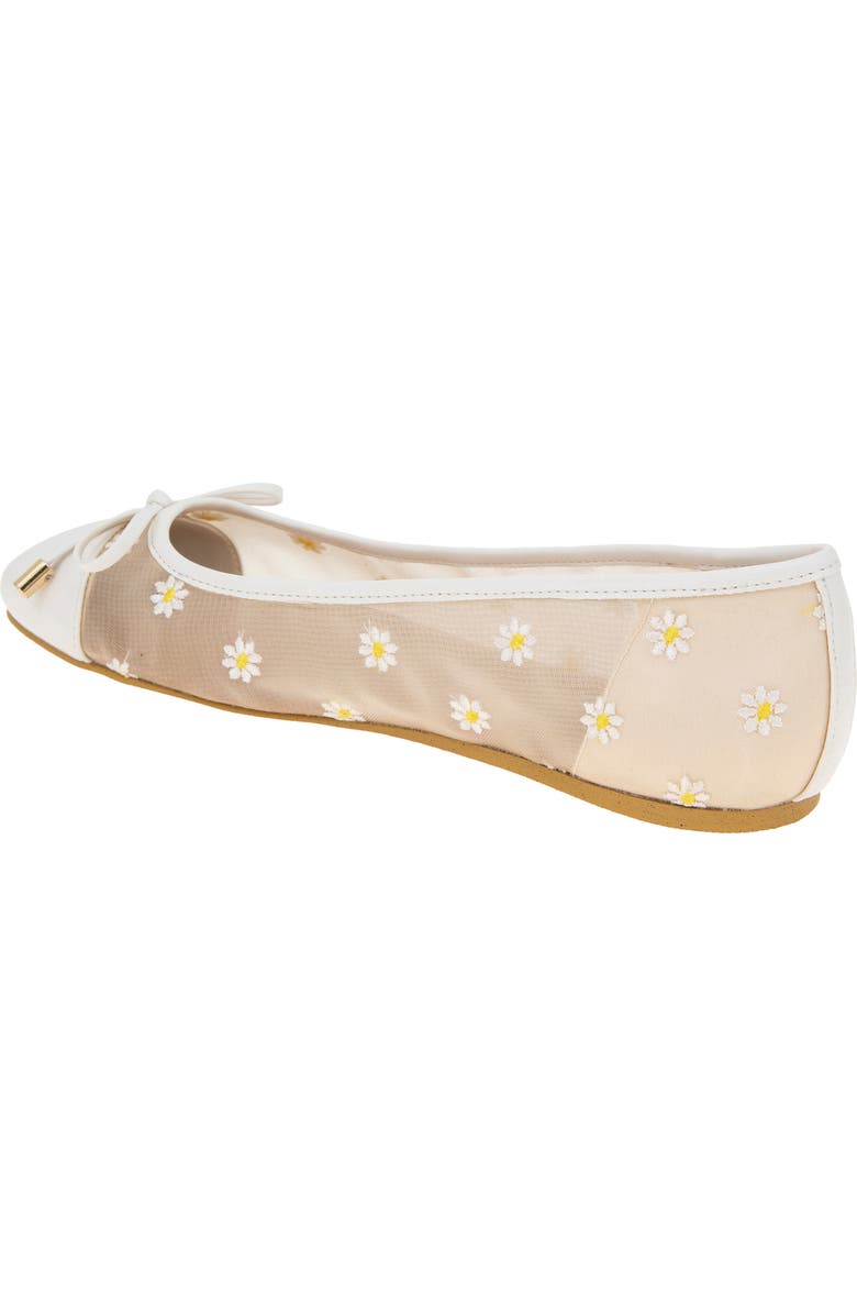 BCBGeneration Hartly Cap Toe Ballet Flat, Alternate, color, White Daisy