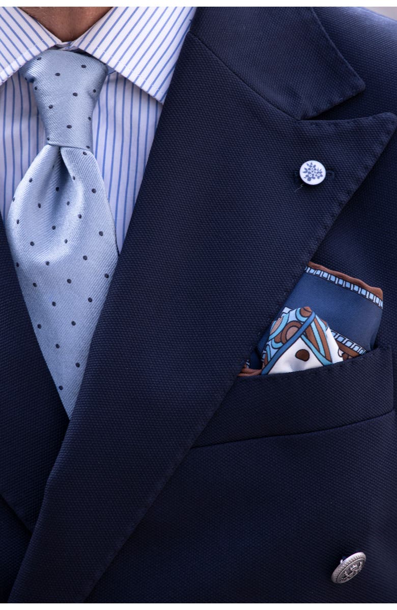 Elizabetta Pisa - Extra Long Silk Jacquard Tie for Men, Alternate, color, Sky Blue