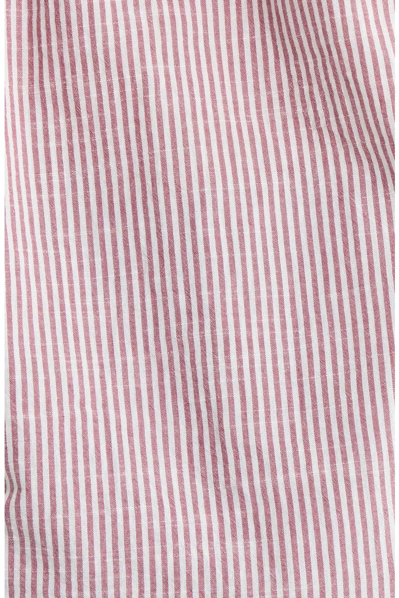 Boyfriend Button-Up Shirt, Alternate, color, BURGUNDY STRIPE