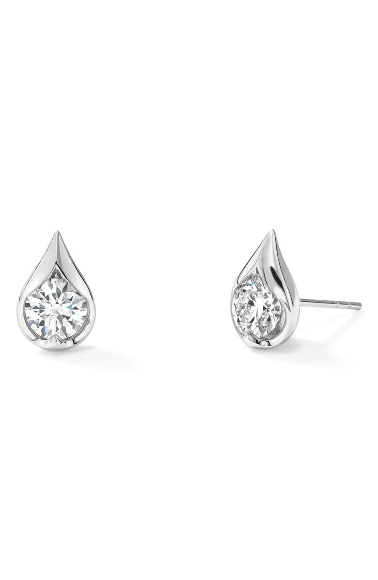 HEARTS ON FIRE Lu Droplet Stud Earrings, Main, color, 1.00 Ctw White Gold/ Diamond