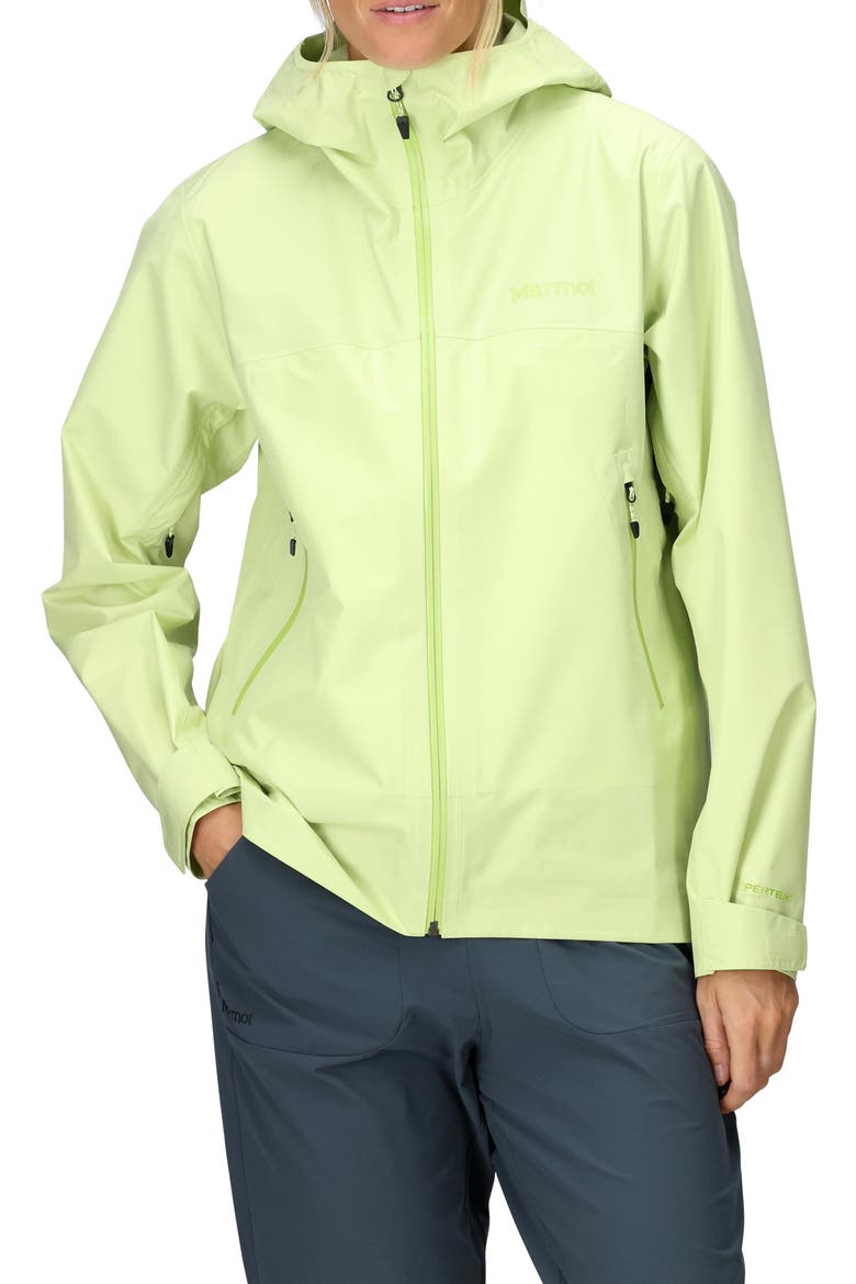 Minimalist Pertex® Waterproof Hooded Jacket, Main, color, MATCHA