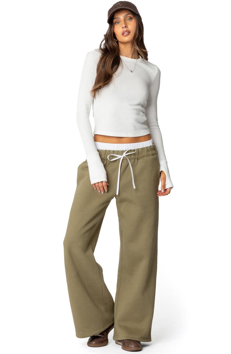 EDIKTED Boxer Drawstring Sweatpants, Alternate, color, Olive