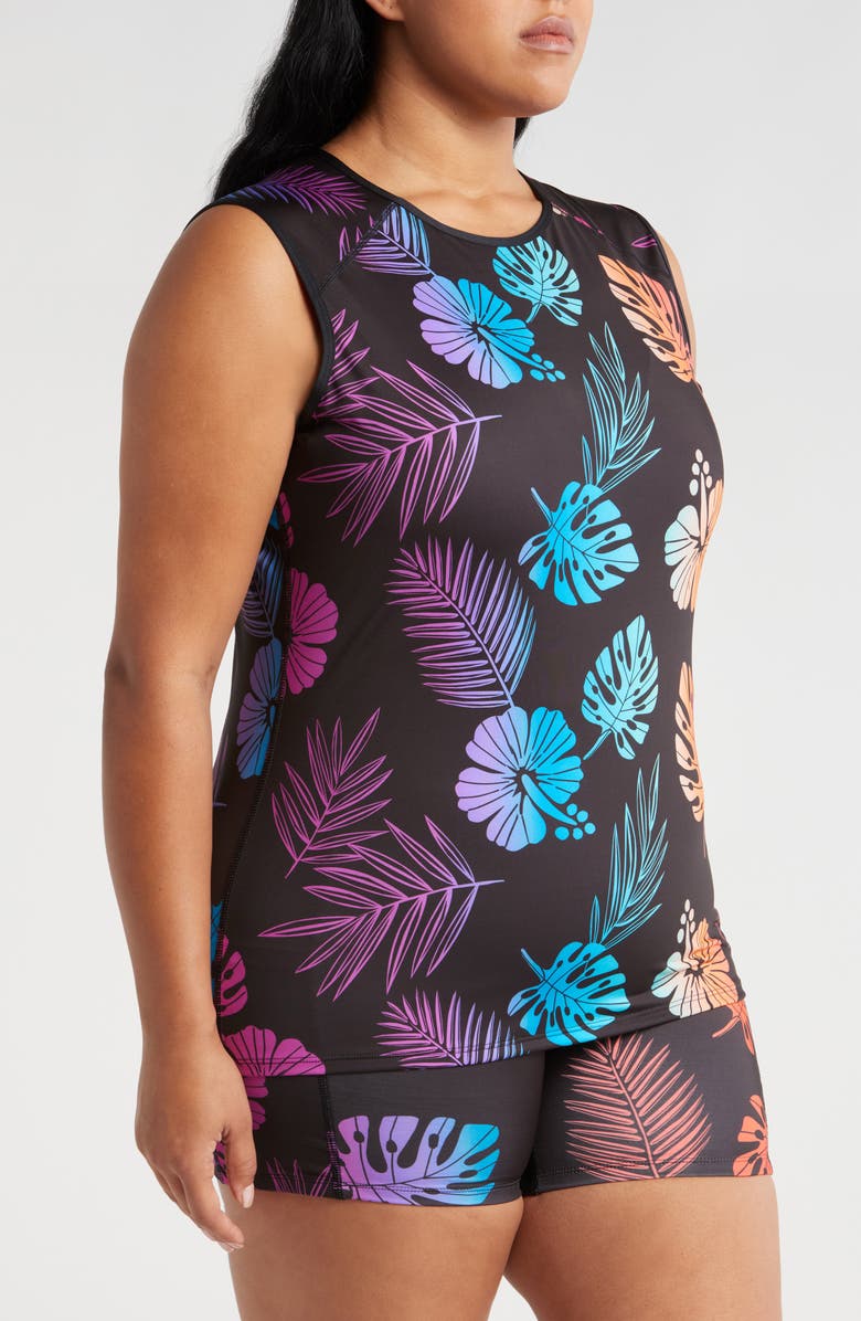 TomboyX Swim Tank Top, Alternate, color, Tropadelic