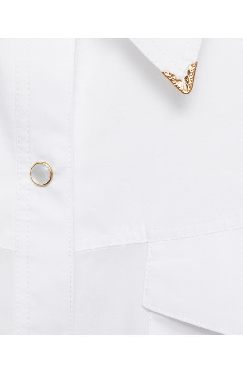 MANGO Metal Detail Snap-Up Western Shirt, Alternate, color, 