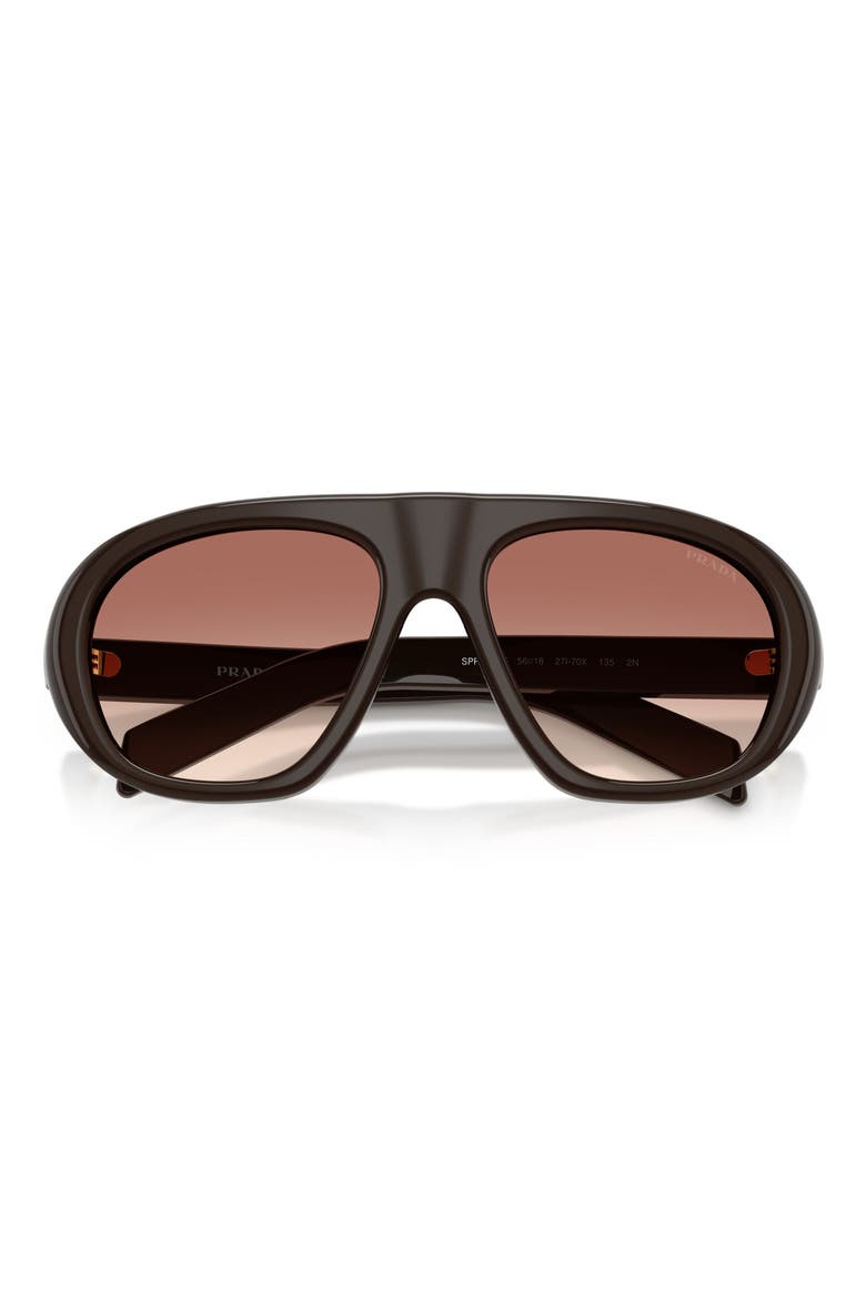 56mm Irregular Sunglasses, Alternate, color, CIGAR / LIGHT BROWN BORDEAUX