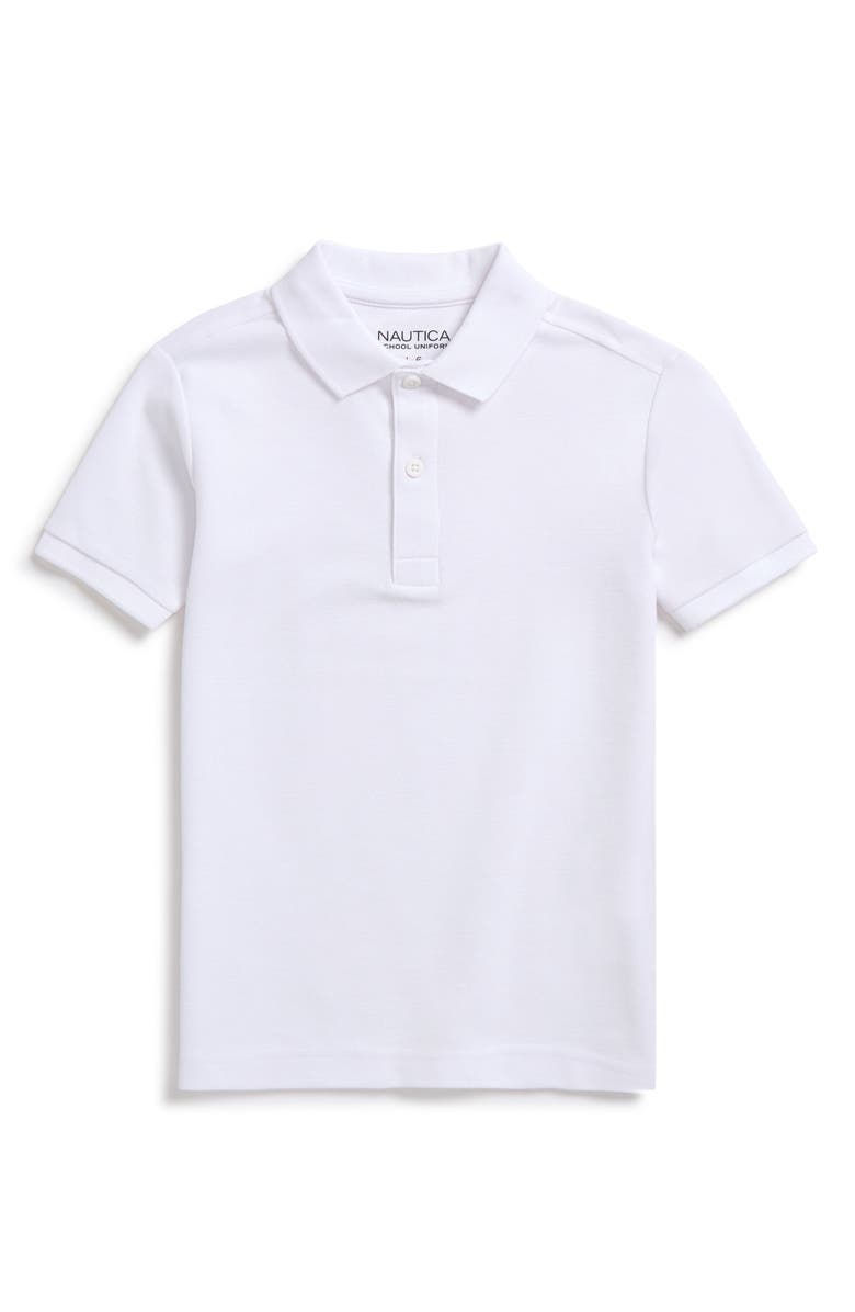 Nautica Kids' Solid Cotton Piqué Knit Polo, Main, color,