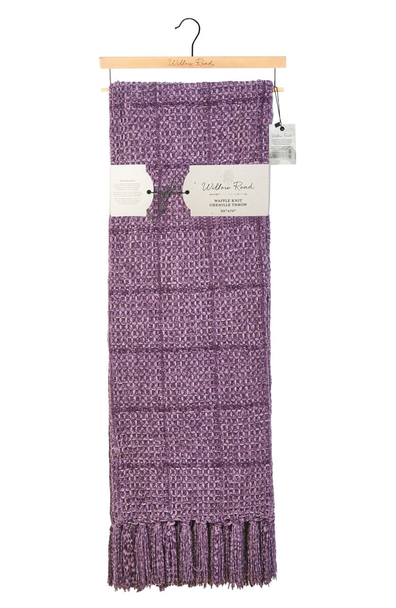 ARTISAN 34 Waffle Knit Chenille Throw Blanket, Main, color, Purple