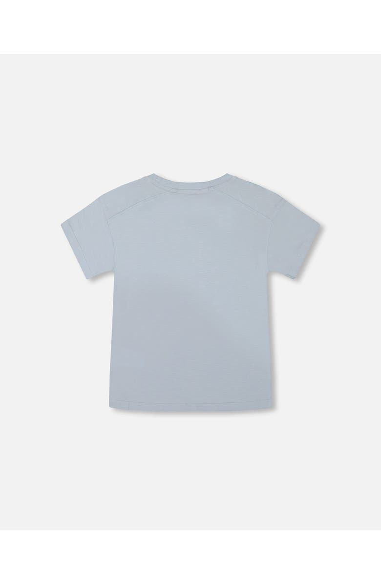 Deux par Deux Little Boy's Short Sleeve Graphic Tee Blue And Ramen, Alternate, color, Blue And Ramen