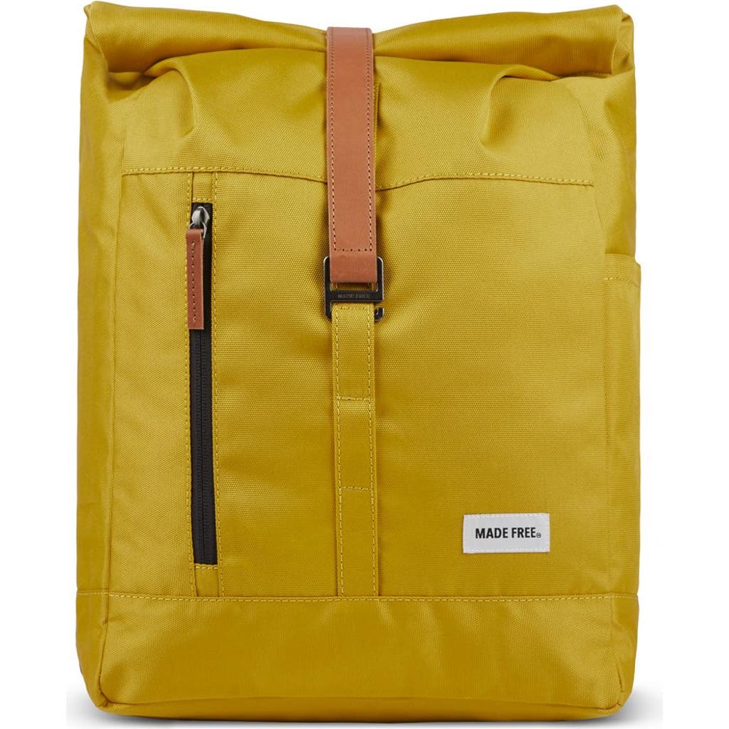 Made Free Roll Top Pack Backpack In Mustard