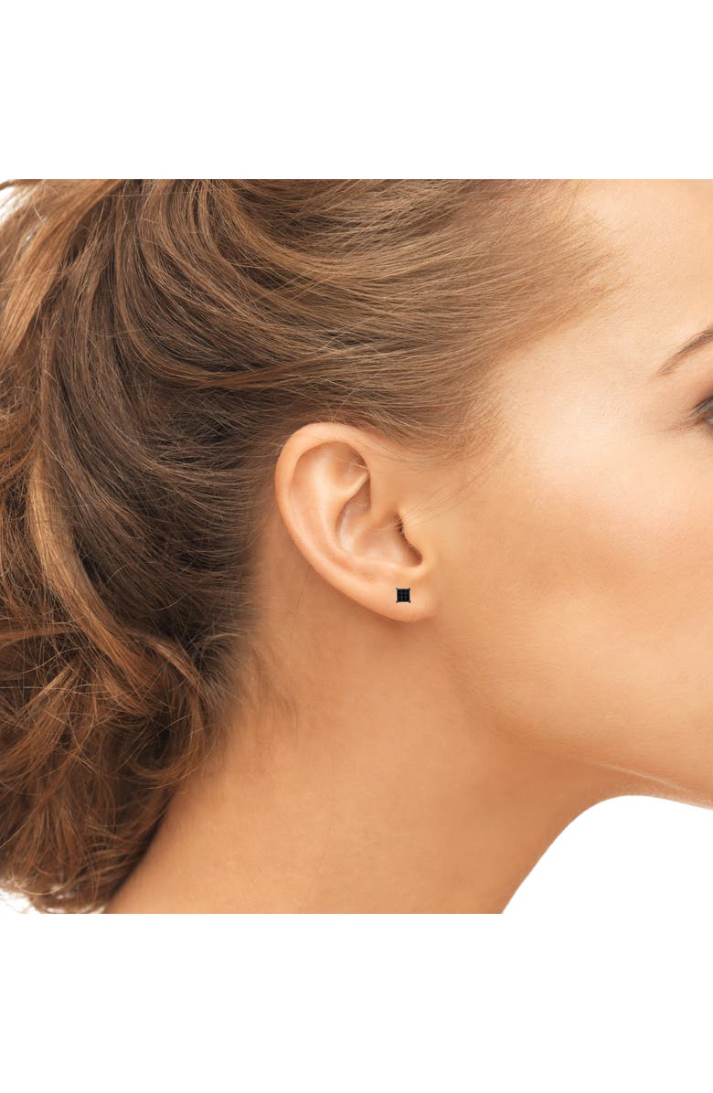 Donatello Gian Sterling Silver Black Rhodium Plated Small Studs, Main, color, Black