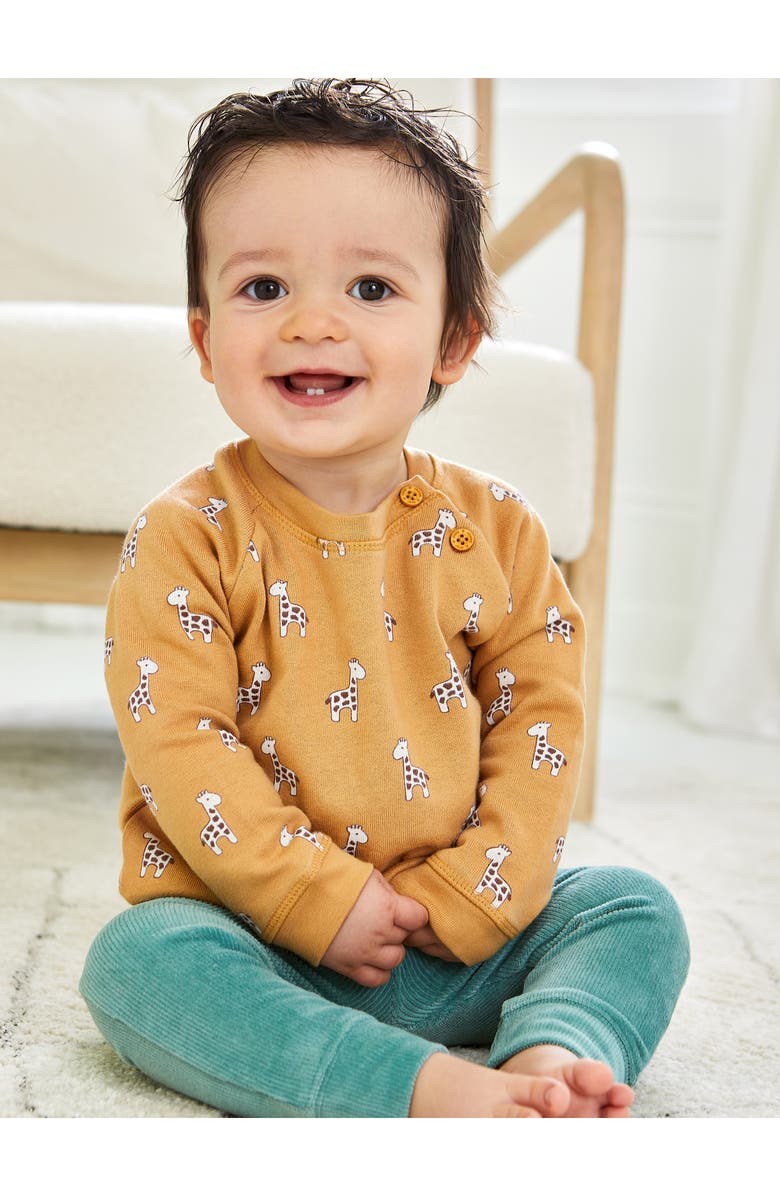 JOJO MAMAN BEBE Giraffe Sweatshirt & Joggers Set, Alternate, color, Mustard
