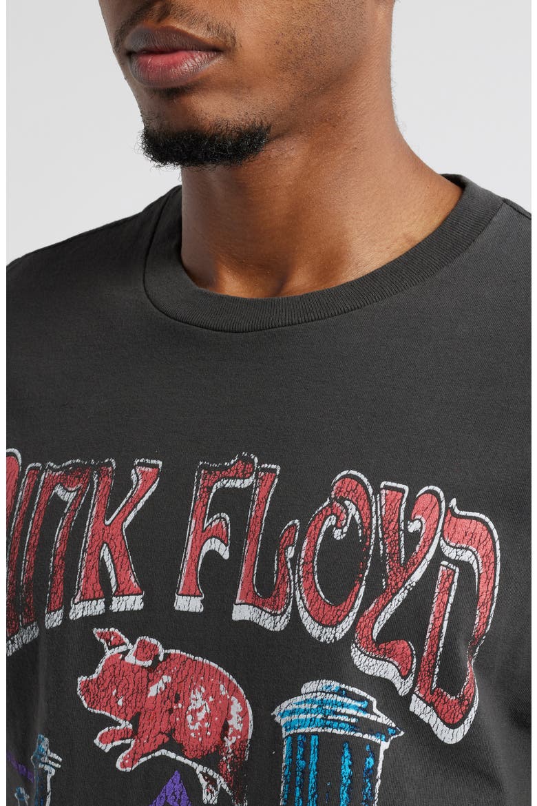 Pink Floyd Animal Crop Graphic T-Shirt, Alternate, color, BLACK PIGMENT DYE