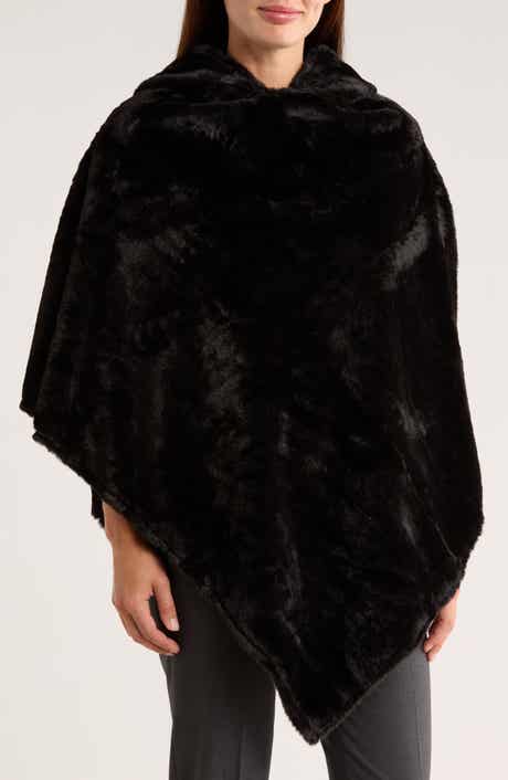 Nanette Lepore Hooded Faux Fur Ruana