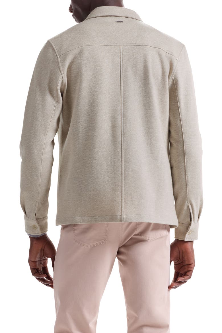 Slub Knit Wool & Cotton Button-Up Shirt Jacket, Alternate, color, COBBLESTONE