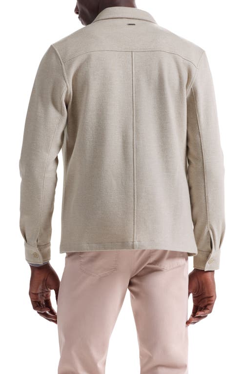 Bugatchi Slub Knit Wool & Cotton Button-up Shirt Jacket In Neutral