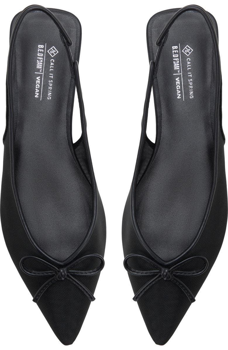 Call It Spring By Aldo Jennika Mesh Pointed Toe Slingback Flat, Alternate, color, Black