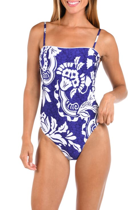 Floral Bandeau One-Piece Swimsuit