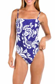 Floral Bandeau One-Piece Swimsuit