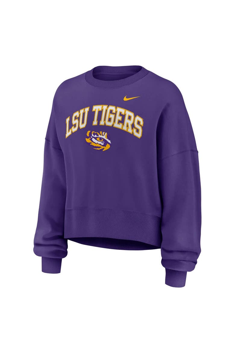 Women's Nike Purple LSU Tigers Oversized Phoenix Arch Pullover Sweatshirt, Alternate, color, Purple