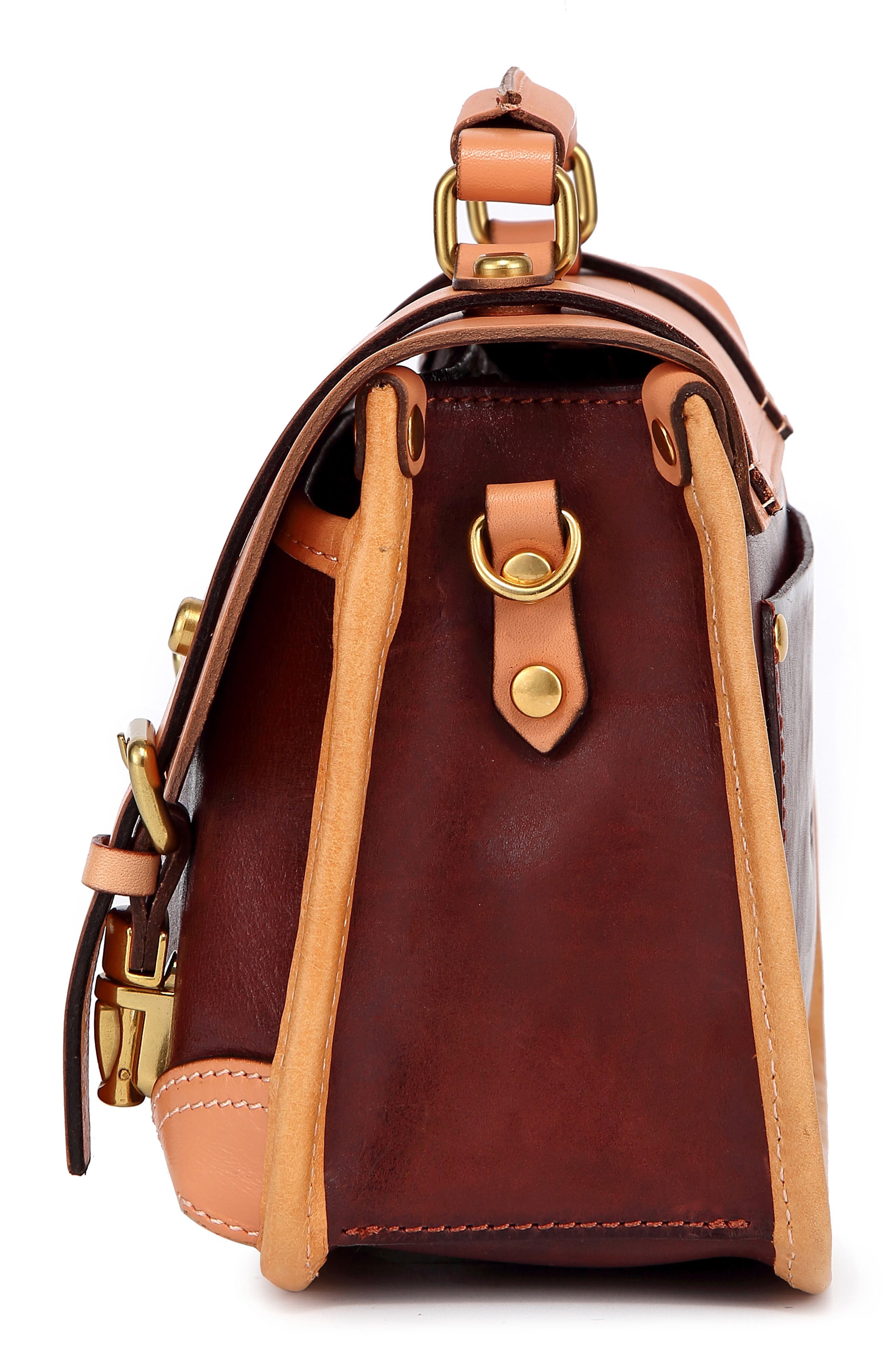 OLD TREND Alder Leather Mini Satchel, Alternate, color, Brown