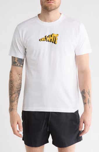 Off-White Slim Fit Cartoon Arrow Logo Cotton Graphic T-Shirt