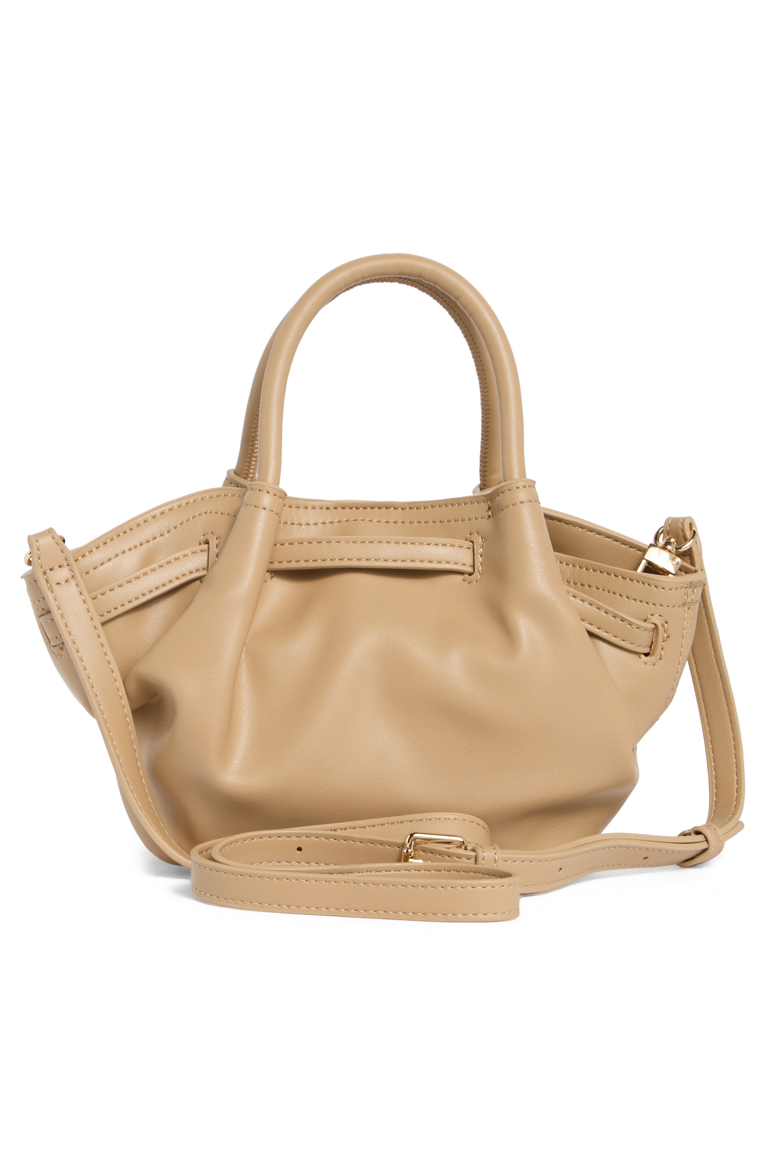 Faux Leather Top Handle Crossbody Bag, Alternate, color, TAN