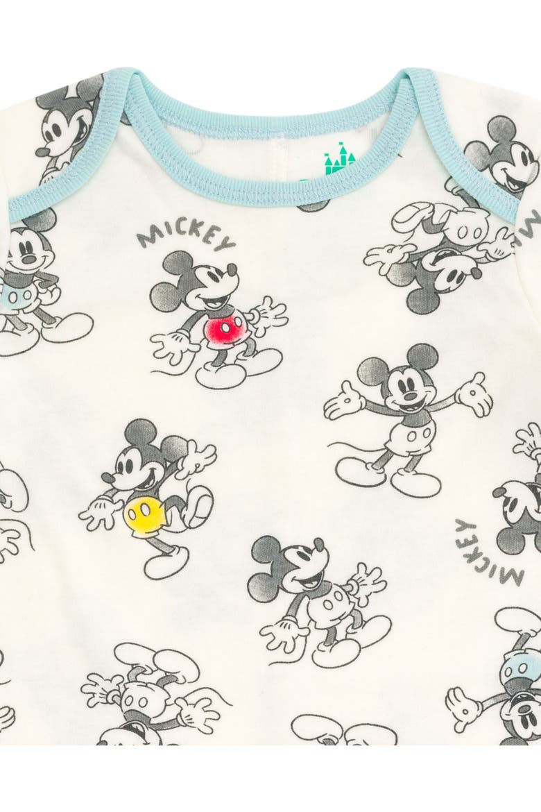 Mickey Mouse 2-Pack One Piece Rompers, Alternate, color, Mickey Blue White