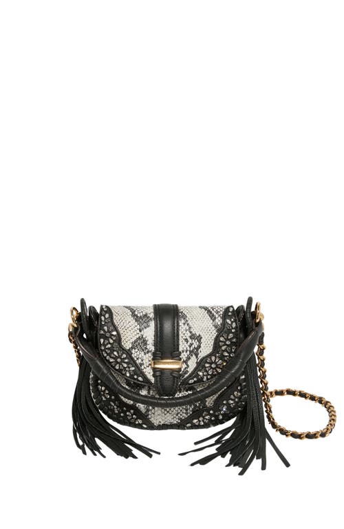 AIMEE Mini Willow Leather Crossbody Bag in Vanilla Snake Jeweled at Nordstrom