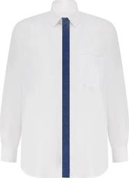 ÚCHÈ Denim Patch Long Sleeve Button Up Shirt