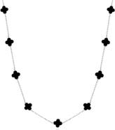 The Lovery Fine Jewelry Mini Onyx Clover Necklace