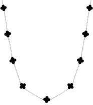The Lovery Fine Jewelry Mini Onyx Clover Necklace