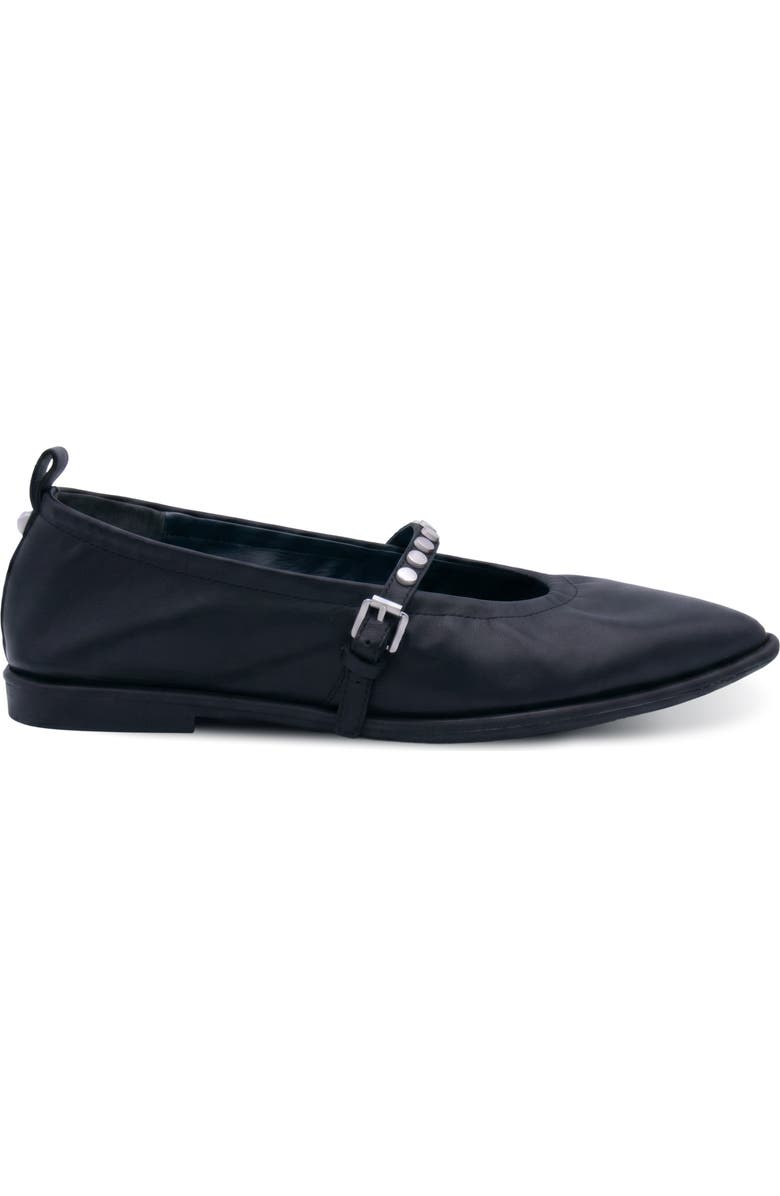 Ash Bella Studded Mary Jane Flat, Alternate, color, Black