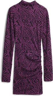 Desigual Funnel Neck Long Sleeve Body-Con Minidress