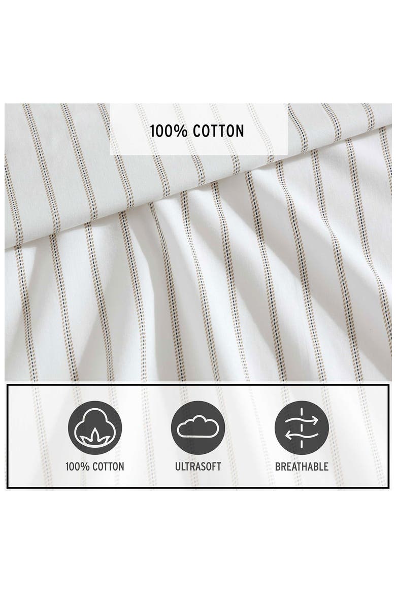 Essential Stripe Sheet Set, Alternate, color, WHITE/ BEIGE/ GREY
