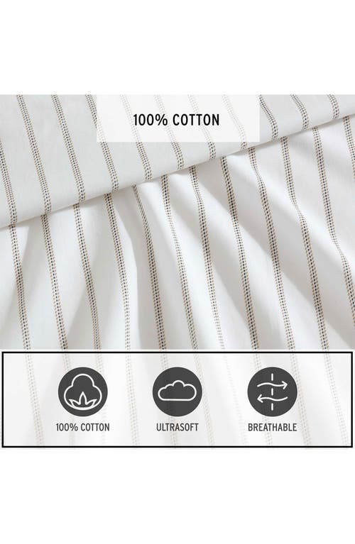 Eddie Bauer Essential Stripe Sheet Set In White/beige/grey