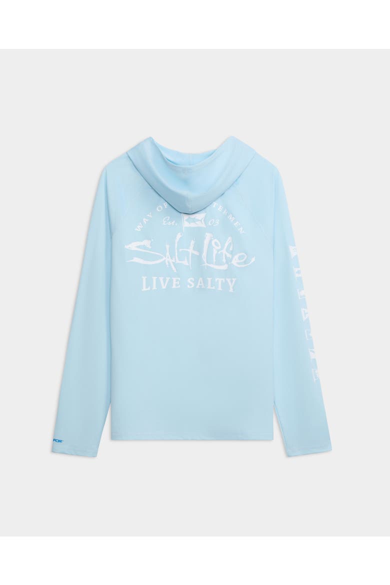 Ocean Kin 2.0 Perforated Hoodie, Alternate, color, Aquamarine