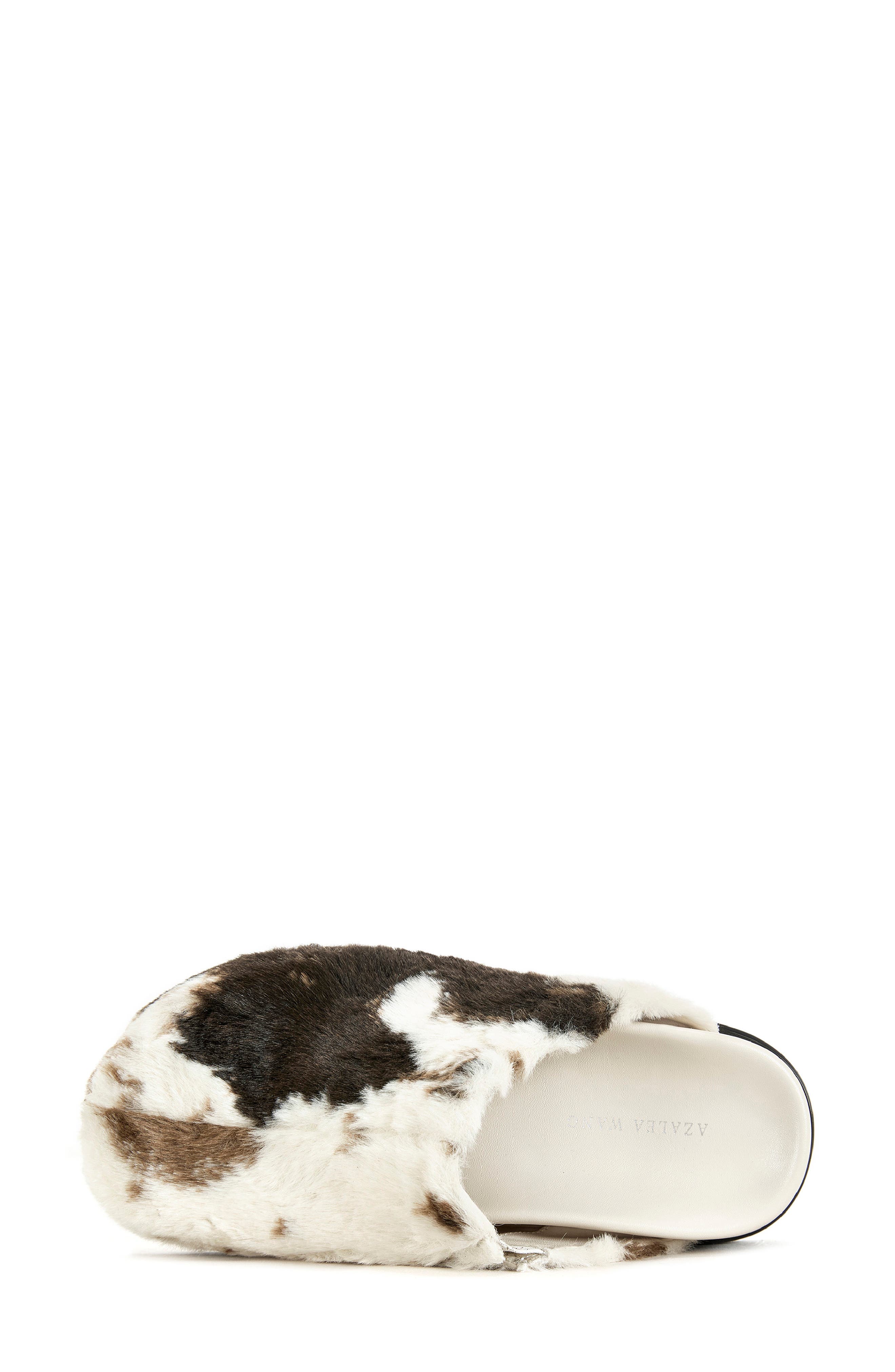 AZALEA WANG Govinda Faux Fur Clog, Alternate, color, Brown Multi