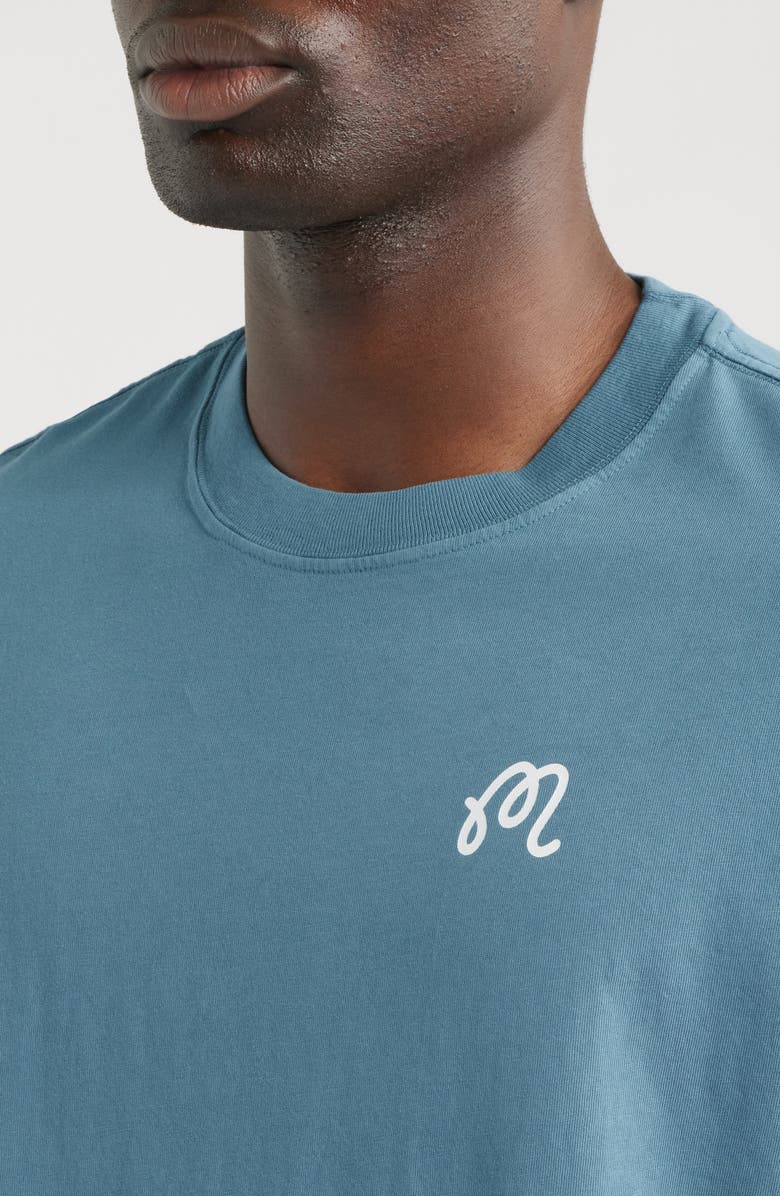 MALBON Bermuda Cotton Graphic T-Shirt, Alternate, color, Aegean Blue