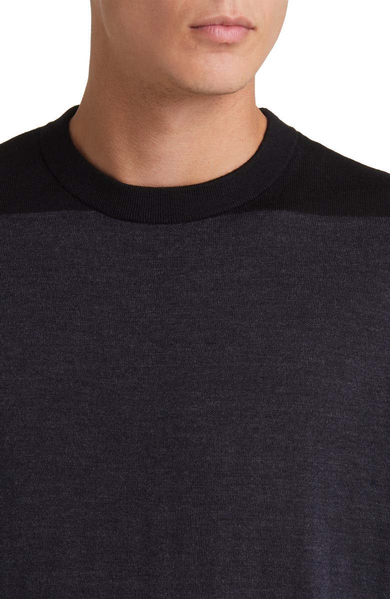 Emporio Armani Tonal Colorblock Wool Sweater, Alternate, color,