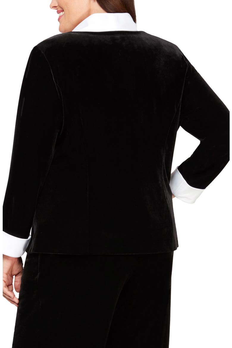 Velvet Tank Top & Jacket Set, Alternate, color, BLACK/WHITE