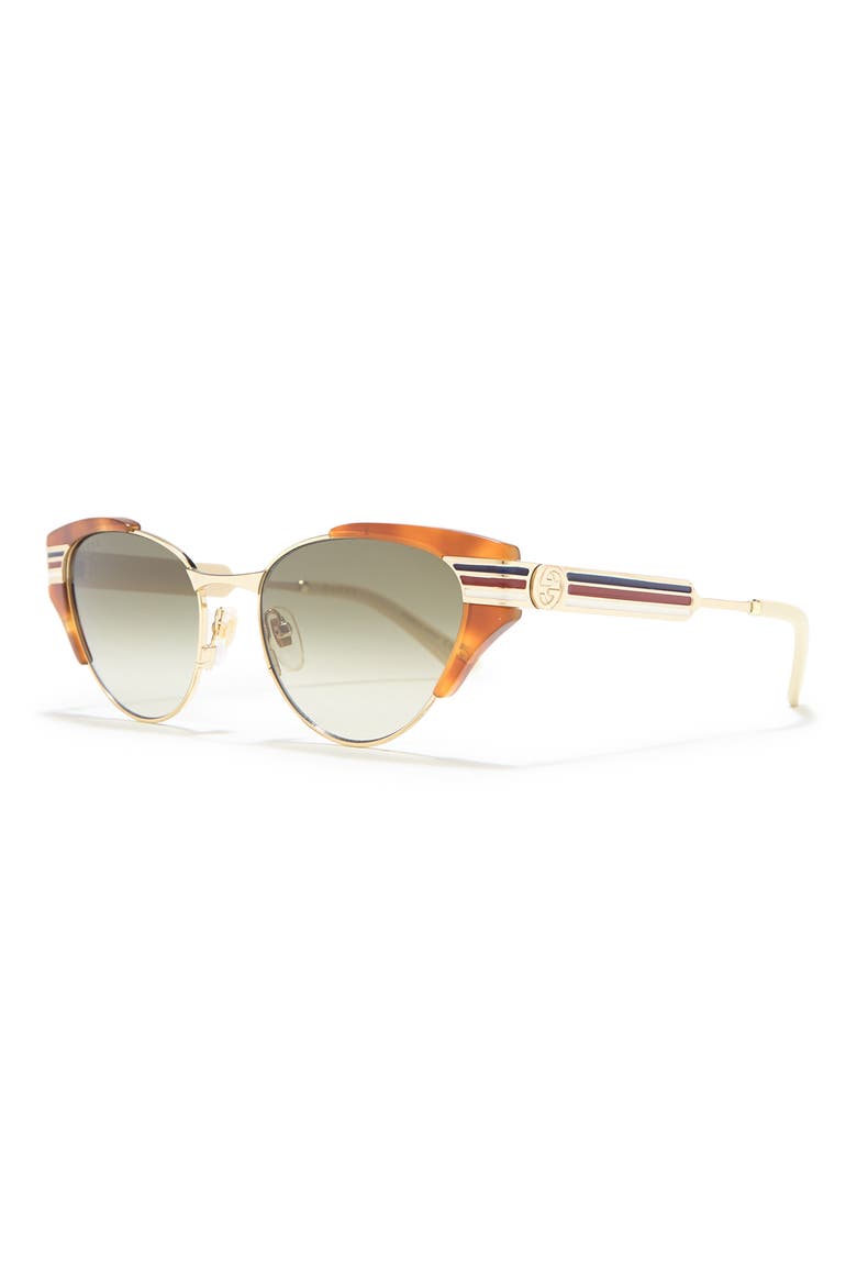 55mm Cat Eye Sunglasses, Alternate, color, HAVANA GOLD GREEN/GGN