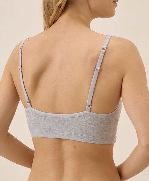 Pact Organic Cotton Everyday Strappy Scoop Bralette In Gray