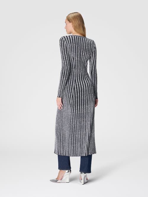 MISSONI MISSONI LONG RIBBED ZIG ZAG CARDIGAN WITH SEQUINS 
