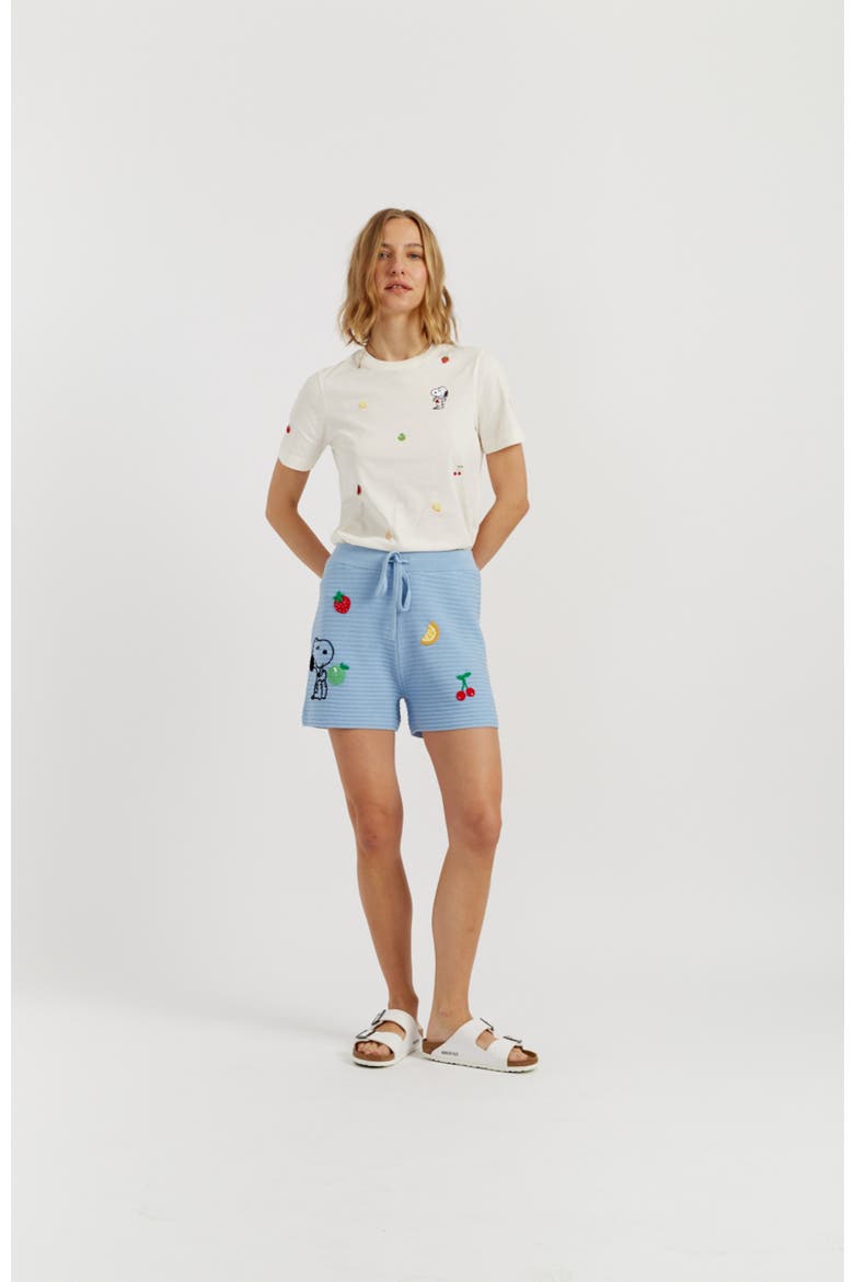 Cotton Snoopy Crochet Shorts, Alternate, color, Light Blue